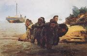 Ilia Efimovich Repin Boat tracker oil